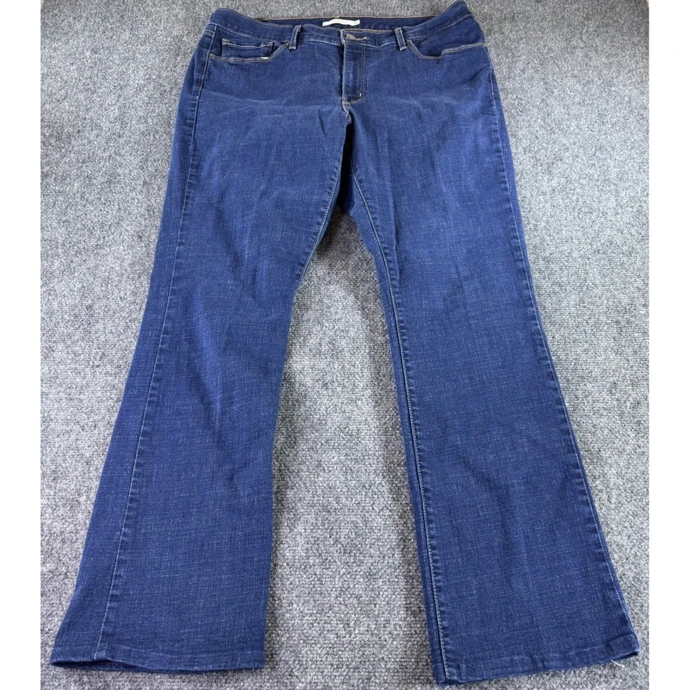 Levi's Classic Bootcut Jeans Womens 16L W33 L34 Dark‎ Wash Stretch Denim 715